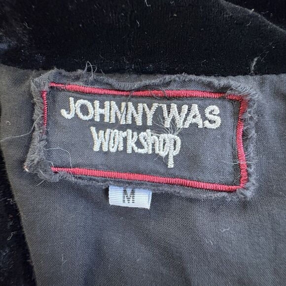 Johnny Was Velvet Metallic Feathers Kimono Cardigan Women M Floral Boho W Belt - Picture 10 of 10